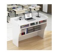 Bureau de réception moderne pour hall d'entrée, salon, magasin, clinique et bureau - Table blanche élégante (L120 cm)