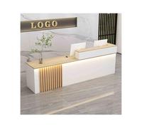 Bureau de réception moderne pour l'esthétique et la vente au détail Finition bois 120 cm Idéal pour les bureaux, les salons de coiffure et les centres commerciaux Design élégant côté gauche