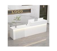 Bureau de réception moderne pour l'esthétique et la vente au détail, parfait pour les centres commerciaux, les bureaux et les salons de coiffure, finition blanche, orientation gauche, 120 cm