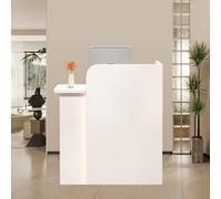 Bureau de réception moderne pour salon, comptoir de magasin, table de secrétaire compacte pour bureau, petit bureau pour vente au détail, hôtels, spas, salons de coiffure (blanc, 60 x 45 x 100 cm)