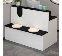 Bureau de réception moderne simple en bois, table d'ordinateur élégante, comptoir de réception, bar, mobilier de bureau, 80 cm, design blanc et noir