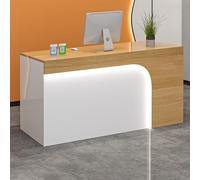 Bureau de réception multifonction moderne avec tiroirs verrouillables, plateau de clavier et gestion des câbles pour bureau à domicile, salons et spas - Comptoir de vente au détail élégant