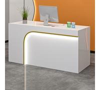 Bureau de réception multifonction moderne avec tiroirs verrouillables, plateau de clavier et gestion des câbles pour bureau à domicile, salons et spas, comptoir de vente au détail élégant