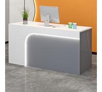 Bureau de réception multifonction moderne avec tiroirs verrouillables, plateau de clavier et gestion des câbles pour bureau à domicile, salons et spas - Design élégant et pratique