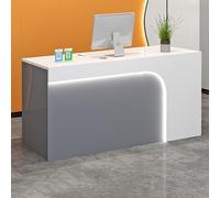 Bureau de réception multifonction moderne avec tiroirs verrouillables, plateau de clavier et gestion des câbles pour bureau à domicile, salons et spas - Comptoir élégant