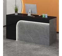 Bureau de réception multifonction moderne avec tiroirs verrouillables, plateau pour clavier et gestion des câbles - Idéal pour le bureau à domicile, les salons et les spas