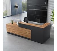Bureau de réception multifonctionnel pour bureau et salon Marron Comptoir Caisse enregistreuse Station élégante ne Negozio 180 x 60 x 105 cm Design durable et moderne