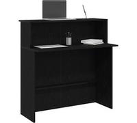 vidaXL Bureau de réception 859025 – Noir, bois d'ingénierie 100x50x103,5 cm
