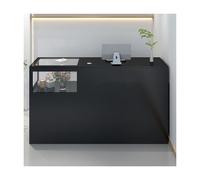 Bureau de réception noir avec tiroir verrouillable pour bureau et vente au détail - Idéal pour les petits magasins, les magasins de vêtements et la mode pour femmes - 100 cm Design côté droit
