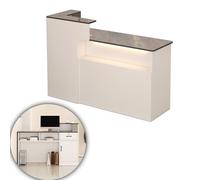 Bureau de réception - Petite table de réception moderne avec tiroirs verrouillables, pour bureau ou comptoir de vente au détail
