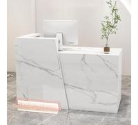 Bureau de réception peu encombrant avec tiroirs verrouillables | Comptoir avant debout pour magasins et entreprises | Table de réception moderne pour un service client efficace