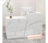 Bureau de réception peu encombrant avec tiroirs verrouillables, comptoir avant moderne pour magasins et entreprises, table de réception élégante pour un service efficace