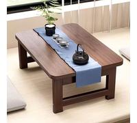 Bureau de réception pliable de style japonais avec tiroirs, couleur noyer, 70 x 40 x 40 cm, idéal pour les petits espaces, les salles de séjour et les espaces de réception. Ce bureau de comp
