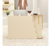 Bureau de réception pour bureau avec tiroir verrouillable, comptoir de réception, table de caisse enregistreuse sur pied peu encombrante pour vente au détail (abricot, 99,8 x 45 x 89,9 cm)