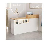 Bureau de réception pour bureau - Élégante unité de réception de bienvenue avec grand espace de rangement, bureau moderne, design polyvalent pour n'importe quel espace (couleur bois, 120 cm, gauche)