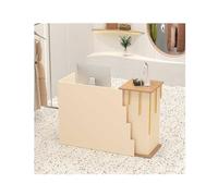 Bureau de réception pour magasin de vêtements/salon de coiffure, comptoir en bois crème, 120 cm, meuble de réception moderne, station d'accueil élégante pour un usage professionnel
