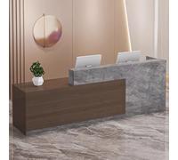 Bureau de réception pour salons de beauté, comptoir de réception moderne, assemblage facile, bois d'ingénierie, finition blanche et naturelle, 1,3 m de long