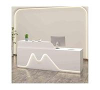 Bureau de réception rectangulaire blanc avec tiroir verrouillable Idéal pour les magasins de vêtements, les salons de beauté et les bureaux - 140 cm Design côté droit