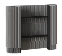 Bureau de réception respectueux de l'environnement avec étagère ouverte en papier, comptoir avant durable pour les espaces d'affaires et d'accueil - Design moderne pour des lieux de travail durables