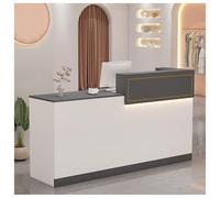 Bureau de réception robuste avec tiroir verrouillable et bande lumineuse LED - Comptoir de caisse facile à assembler pour la maison et le travail - Meuble de réception de 100 cm