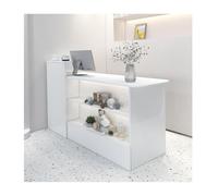 Bureau de réception - Table de comptoir debout élégante avec lumières pour salon et bureau, L120 cm - Réception moderne pour une expérience client améliorée