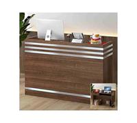 Bureau de réception - Table de comptoir rectangulaire pour salon de beauté et hall d'entrée - Design élégant en chêne pour un usage commercial