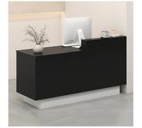 Bureau de réception verrouillable avec poignées en métal, comptoir spacieux et accès aux câbles, tiroirs SilentGlide à trois sections pour bureau zone de réception (F2, 99,4 x 19,7 x 41,3 cm)