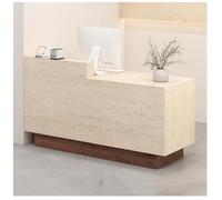 Bureau de réception verrouillable avec poignées en métal, trou d'accès aux câbles spacieux, design à trois sections, rails SilentGlide pour bureau zone de réception (100,1 x 50 x 104,9 cm)