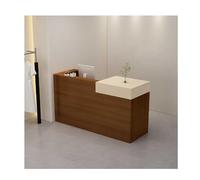 Bureau de réception verrouillable avec tiroirs - Comptoir de bureau en bois pour entrée, clinique, institut de beauté, entreprise - 120 cm (47,2 pouces) design côté droit