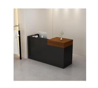 Bureau de réception verrouillable avec tiroirs - Comptoir en bois élégant pour bureau, vente au détail, clinique, salon de beauté et hall d'entrée - Élégant et fonctionnel (C, longueur droite : 90 cm