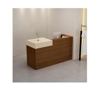 Bureau de réception verrouillable avec tiroirs - Comptoir en bois pour entrée, bureau, institut de beauté, clinique, vente au détail - côté gauche 90 cm