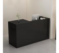 Bureau de réception verrouillable élégant, comptoir de caisse en bois noir de 99,8 cm pour magasins de détail et de vêtements, design sécurisé et fonctionnel pour une meilleure expérience client
