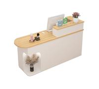 Bureau de réception verrouillable en bois - Comptoir de bureau peu encombrant avec tiroirs fonctionnels pour les zones de vente au détail et de réception, design élégant pour les espaces