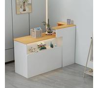 Bureau de réception verrouillable marron - Petite table de comptoir multifonction pour vente au détail, bureau de service client debout (99,8 x 49,8 x 99,8 cm)
