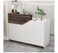 Bureau de réception verrouillable minimaliste. Construction spacieuse et robuste pour les petites boutiques de vêtements et marchés. Installation facile (marron, 140 x 45 x 100,1 cm)