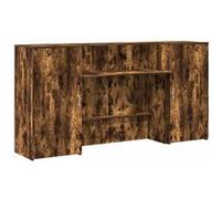 vidaXL Bureau de réception chêne fumé 200x50x103,5cm Bois d'ingénierie, comptoir de réception, réception de Salon, comptoir de Bar de réception