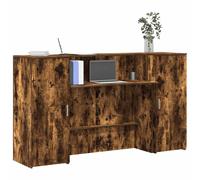 vidaXL Bureau de réception chêne fumé 200x50x103,5cm Bois d'ingénierie, comptoir de réception, réception de Salon, comptoir de Bar de réception