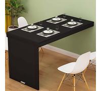 Bureau de salle à manger mural pliable - Table flottante convertible pour petits espaces, bureau à domicile et écriture - Noir - 120 x 60 cm - Solution gain de place