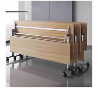 Bureau de séminaire mobile pliable avec roulettes, table rectangulaire durable pour bureau, salle de classe ou espace de travail partagé, design peu encombrant pour un rangement facile