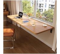 Bureau de Table Pliante Murale Flottante, Table Pliante de blanchisserie, Bureau Pliable Mural Rabattable avec Supports d'étagère, Peu encombrant, Support Robuste(Brown,60x20cm/23.62x7.87in)