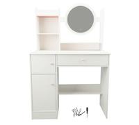 Bureau de vanité avec Miroir et lumières Table de vanité de Maquillage Multifonction Moderne avec 3 tiroirs Cordon d'alimentation USB pour la Chambre Dressing Bourse de densité de