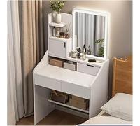 Bureau De Vanité avec Miroir Et Lumières, Vanité De Maquillage avec Lumières, Coiffeuse, Rangement Multiple, 3 Niveaux De Gradation, Ne Prend Pas De, White, 70 * 40 * 130CM/27.5 * 15.7 * 51.1IN