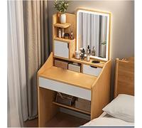 Bureau De Vanité avec Miroir Et Lumières, Vanité De Maquillage avec Lumières, Coiffeuse, Rangement Multiple, 3 Niveaux De Gradation, Ne Prend Pas De, Beige, 70 * 40 * 130CM/27.5 * 15.7 * 51.1IN