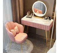 Bureau de vanité de Maquillage éclairé avec tiroirs et tabourets pour Femmes Filles - vanités de Chambre à Coucher avec Miroir - Parfait pour Le Maquillage et Les Cheveux áƒ¦