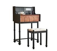 Bureau De Vanité Vintage avec Chaise,Coiffeuse en Bois Massif