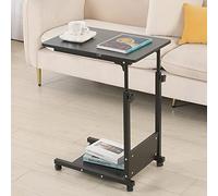 Bureau Debout Mobile ，Table de Lit a Roulette, Bureau d'ordinateur réglable en Hauteur, Table de lit pour Salon, Chambre à Coucher. (56,5 * 37 * / 95cm Noir)