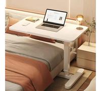 Bureau debout mobile, table d'ordinateur relevable, table d'appoint de canapé paresseux, hauteur réglable, table de chevet réversible, pour bureau, lecture, peinture, marron, 80 x 40 cm
