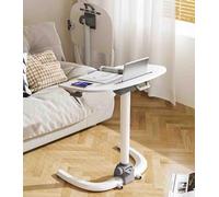 Bureau debout pliable et mobile - Hauteur réglable - Établi mobile pour bureau et maison - Bureau élévateur ergonomique - Finition blanche