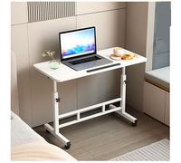 Bureau debout pliable et portable réglable avec roulettes - Table compacte à roulettes pour ordinateur portable, hauteur et inclinaison réglables, table d'appoint de canapé, table de lit, 40 x 80 cm