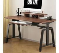 Bureau debout réglable en hauteur avec plateau pour clavier, bureau assis-debout manuel pour la maison, le bureau, l'école, l'hôpital, quatre niveaux de réglage de la hauteur (110 cm)